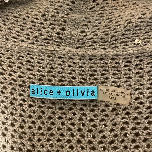 ALICE + OLIVIA FIULLY EMBELLISHED ASYMMETRICAL SLEEVELESS SWEATER WRAP NWOT M - Picture 14 of 16